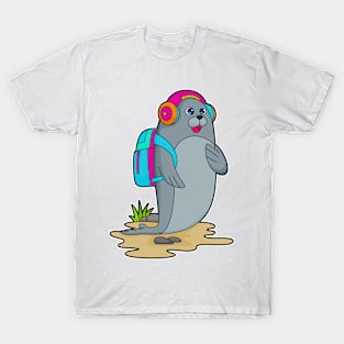 Seal as Hiker with Backpack T-Shirt